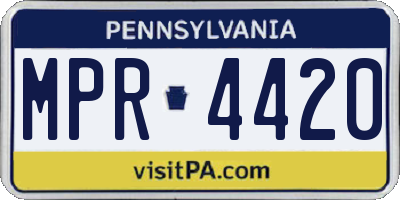 PA license plate MPR4420