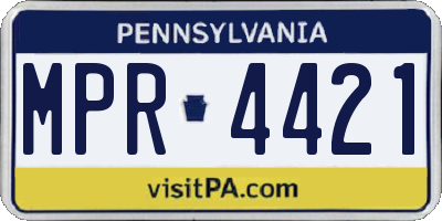 PA license plate MPR4421