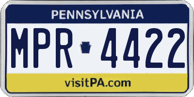 PA license plate MPR4422