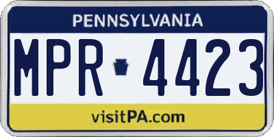 PA license plate MPR4423