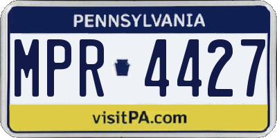 PA license plate MPR4427