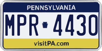 PA license plate MPR4430