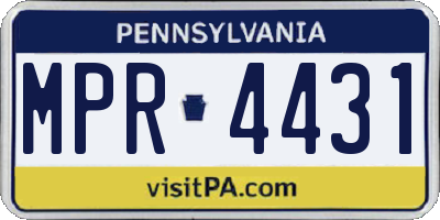 PA license plate MPR4431