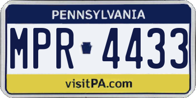 PA license plate MPR4433