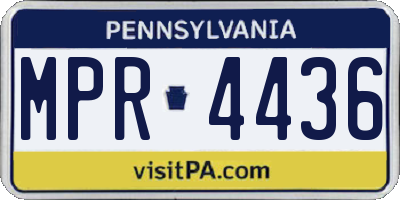 PA license plate MPR4436