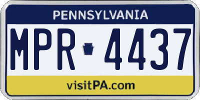 PA license plate MPR4437