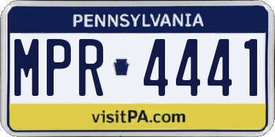 PA license plate MPR4441