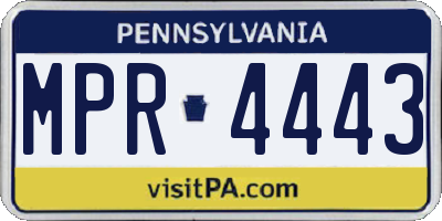 PA license plate MPR4443