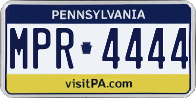 PA license plate MPR4444