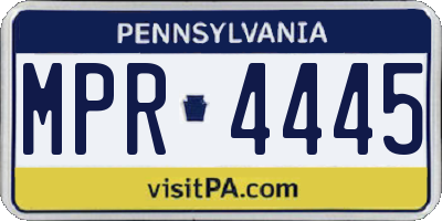 PA license plate MPR4445