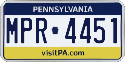 PA license plate MPR4451