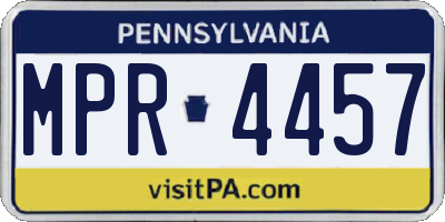 PA license plate MPR4457