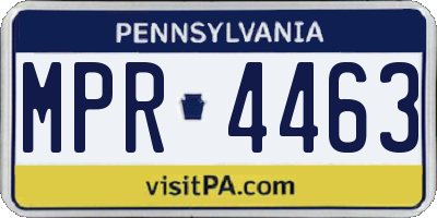 PA license plate MPR4463