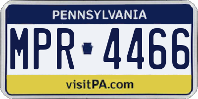 PA license plate MPR4466