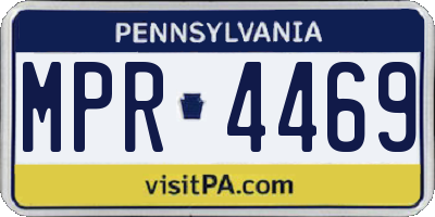 PA license plate MPR4469