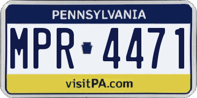 PA license plate MPR4471