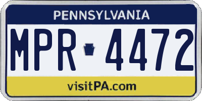 PA license plate MPR4472