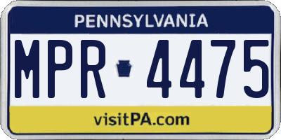 PA license plate MPR4475