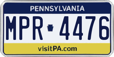PA license plate MPR4476