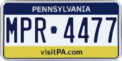 PA license plate MPR4477