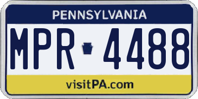 PA license plate MPR4488