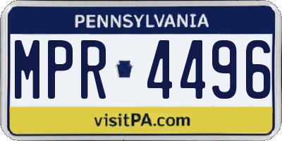 PA license plate MPR4496