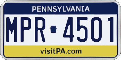 PA license plate MPR4501