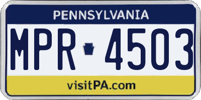 PA license plate MPR4503