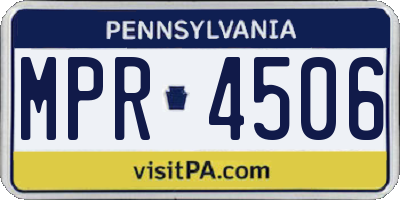 PA license plate MPR4506