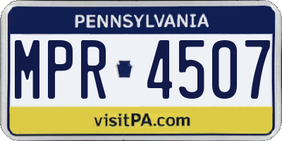 PA license plate MPR4507