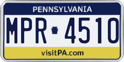 PA license plate MPR4510