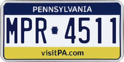 PA license plate MPR4511