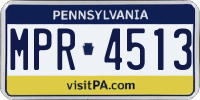 PA license plate MPR4513