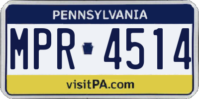 PA license plate MPR4514