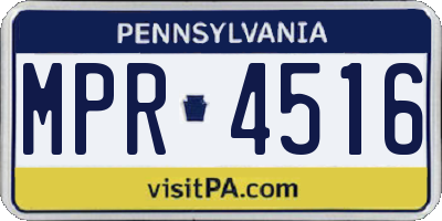 PA license plate MPR4516