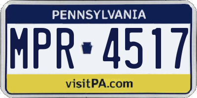 PA license plate MPR4517