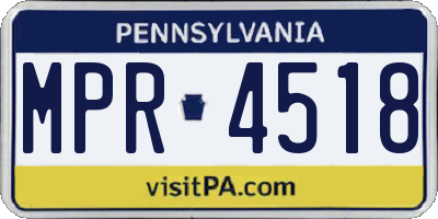 PA license plate MPR4518