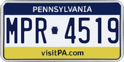 PA license plate MPR4519