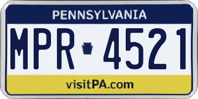PA license plate MPR4521