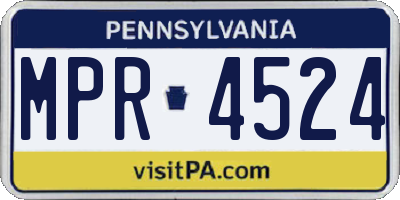 PA license plate MPR4524