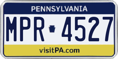 PA license plate MPR4527