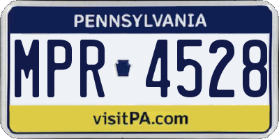 PA license plate MPR4528