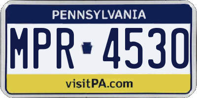 PA license plate MPR4530