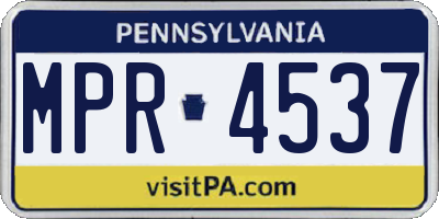 PA license plate MPR4537