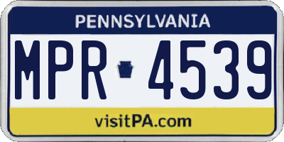PA license plate MPR4539