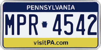 PA license plate MPR4542