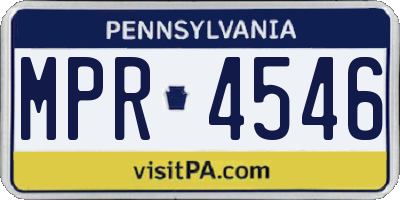 PA license plate MPR4546