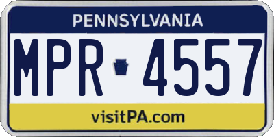PA license plate MPR4557