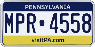PA license plate MPR4558