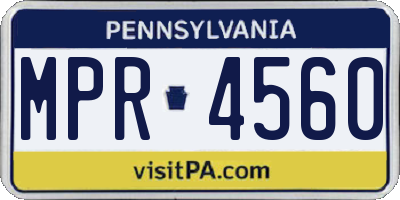PA license plate MPR4560